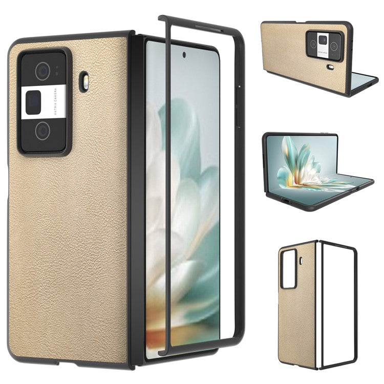 For Honor Magic Vs3 5G Case PU Leather Coated Hard PC Protective Phone Cover - Gold