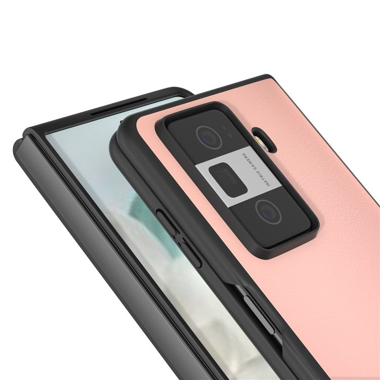 For Honor Magic Vs3 5G Case PU Leather Coated Hard PC Protective Phone Cover - Light Pink