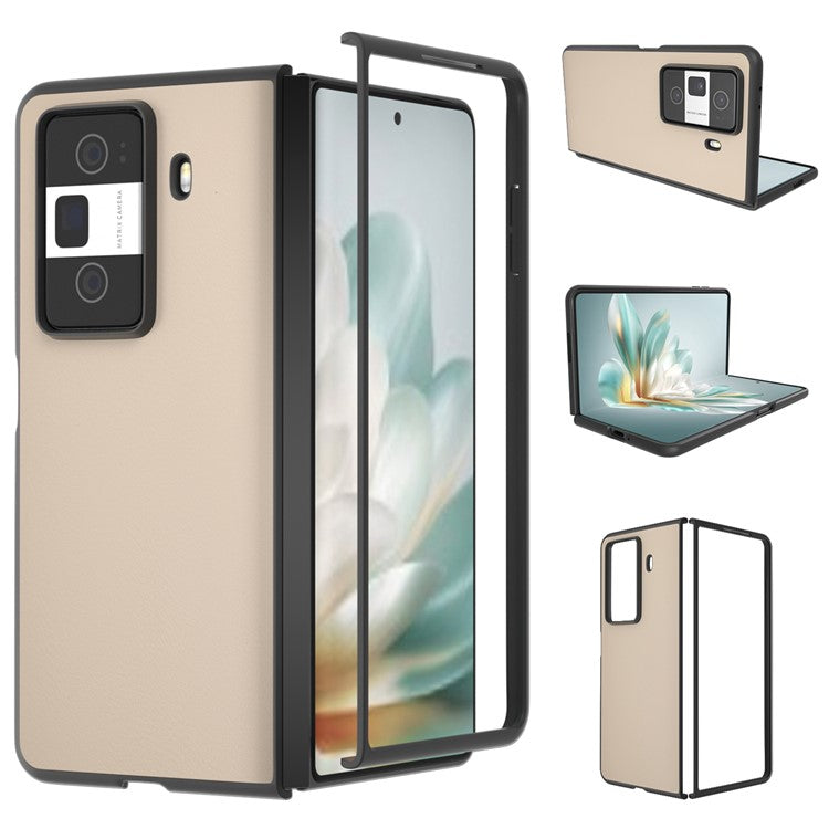 For Honor Magic Vs3 5G Case PU Leather Coated Hard PC Protective Phone Cover - Light Yellow