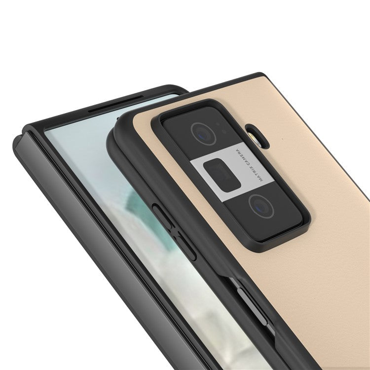 For Honor Magic Vs3 5G Case PU Leather Coated Hard PC Protective Phone Cover - Light Yellow