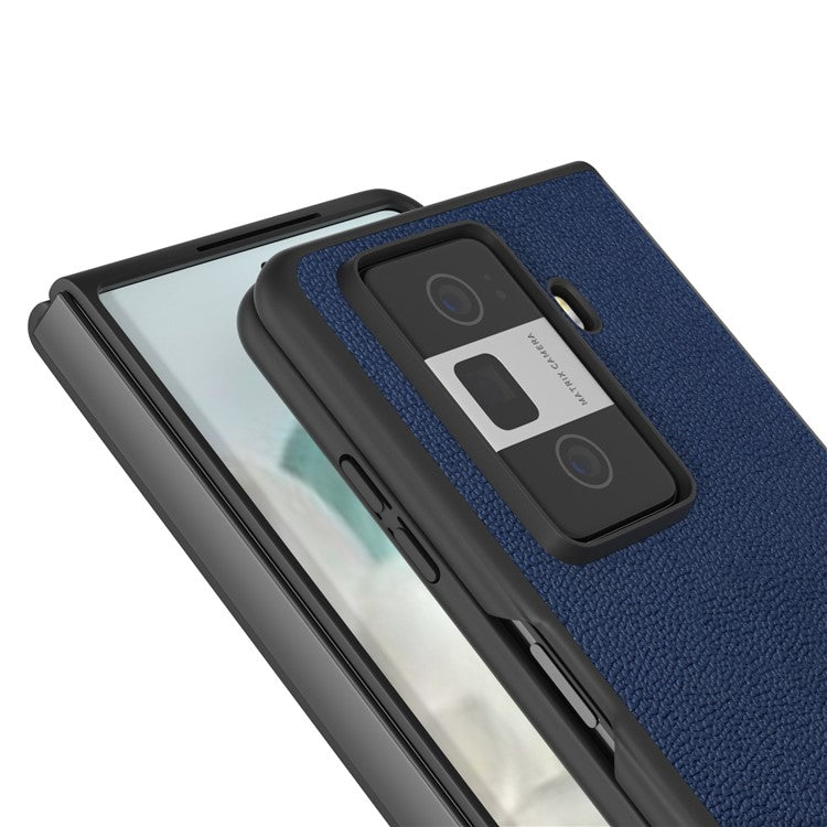 ABEEL For Honor Magic Vs3 5G Case Genuine Cow Leather Hard PC Phone Back Cover - Blue