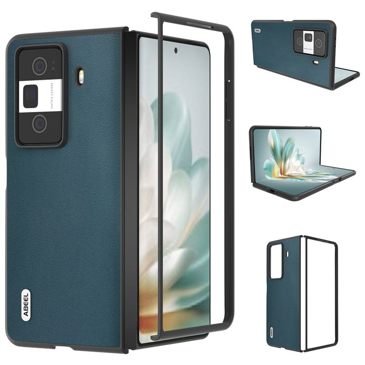 ABEEL For Honor Magic Vs3 5G Case Genuine Cow Leather Coated Hard PC Phone Cover - Green