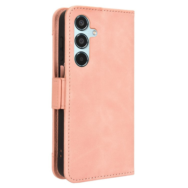 For Samsung Galaxy M35 5G Stand Case Multiple Card Slots Leather Wallet Phone Cover - Pink