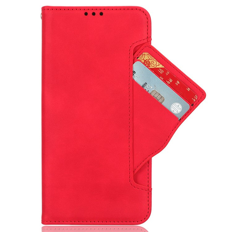 For Samsung Galaxy M35 5G Stand Case Multiple Card Slots Leather Wallet Phone Cover - Red