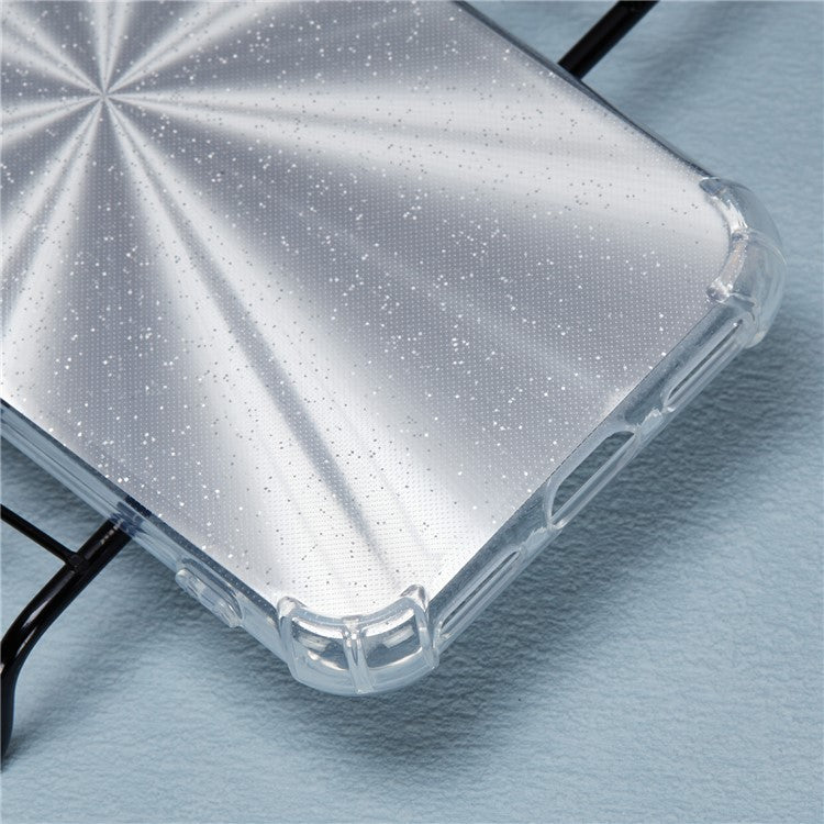 For Google Pixel 8a Case Reinforced Corners TPU Phone Cover with Card Paper - Aurora Silver