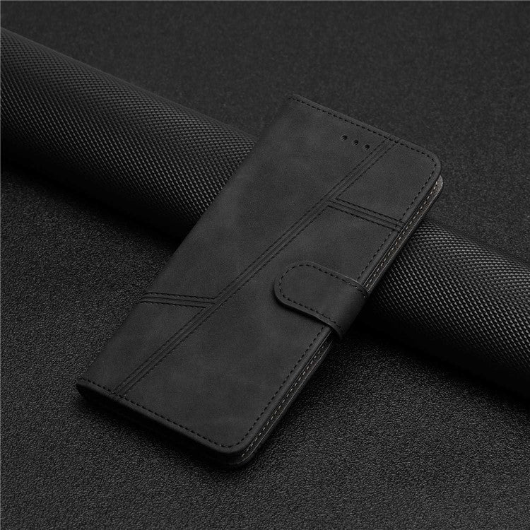 For Samsung Galaxy A23 5G (Global Version) / 4G Retro Style Anti-scratch Phone Wallet Case Skin-touch Feeling PU Leather Flip Cover Stand - Black