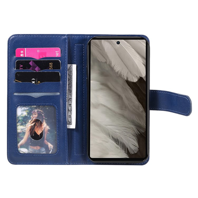 KT Multi-Functional Series-1 For Google Pixel 7a Case 10 Card Holder Leather Phone Cover Stand Function - Blue