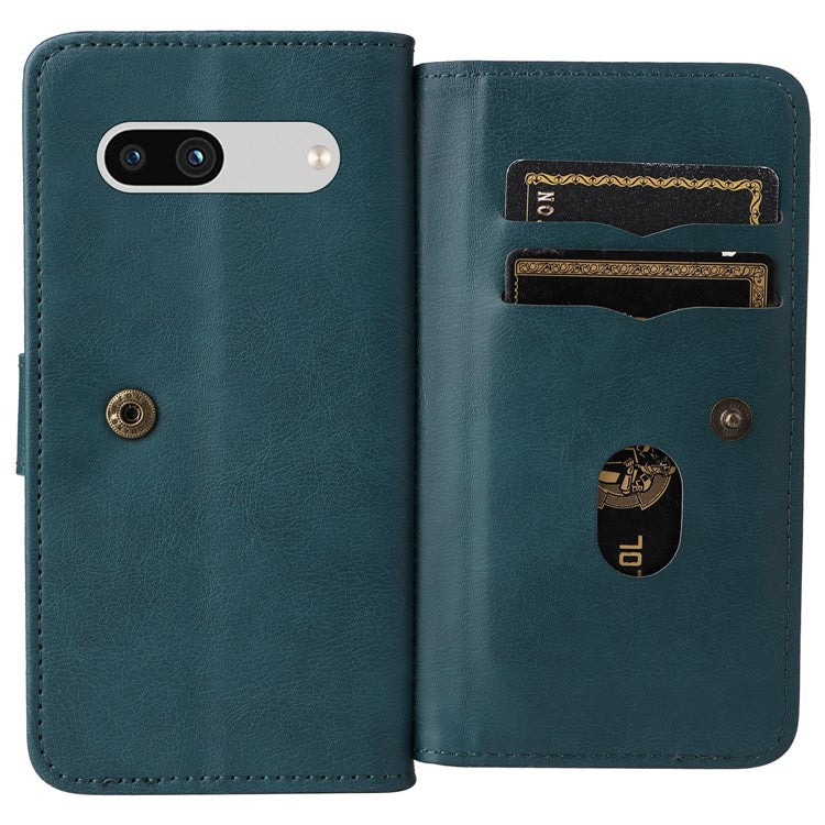 KT Multi-Functional Series-1 For Google Pixel 7a Case 10 Card Holder Leather Phone Cover Stand Function - Green