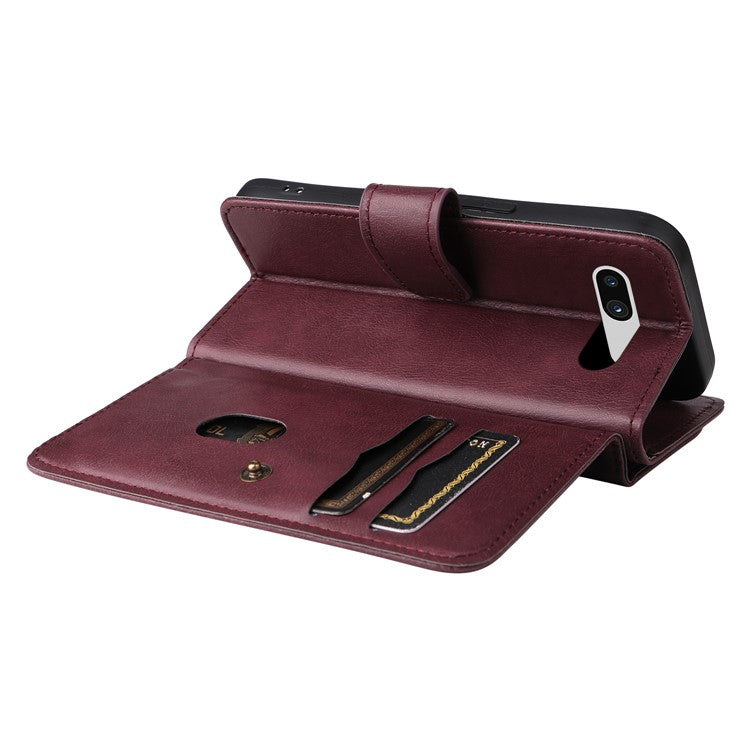 KT Multi-Functional Series-1 For Google Pixel 7a Case 10 Card Holder Leather Phone Cover Stand Function - Wine Red