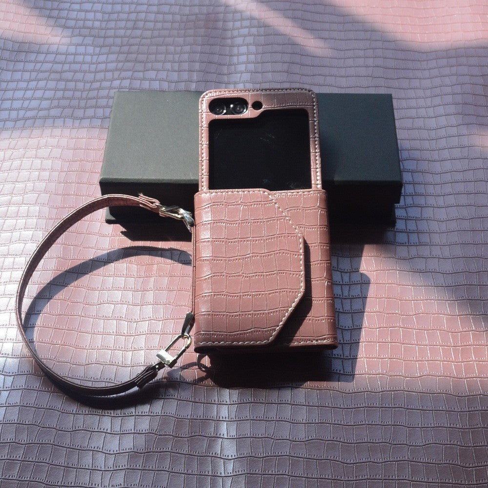 For Samsung Galaxy Z Flip7 FE 5G / Z Flip6 5G Case Handbag Style Kickstand Card Slot Leather+PC Cover - Pink