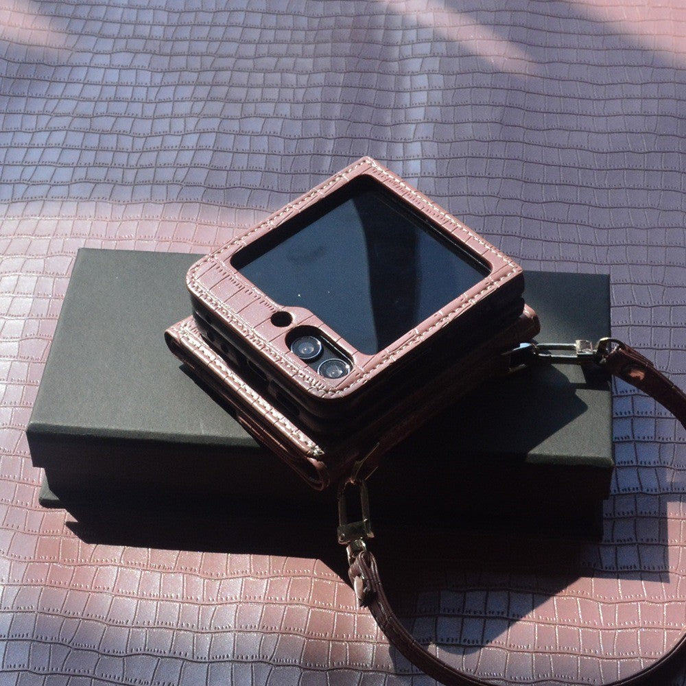 For Samsung Galaxy Z Flip7 FE 5G / Z Flip6 5G Case Handbag Style Kickstand Card Slot Leather+PC Cover - Pink