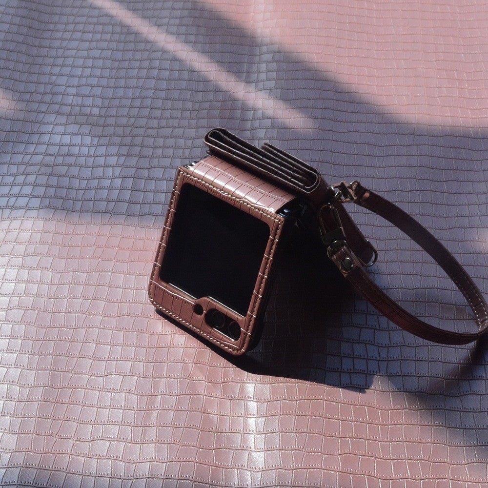 For Samsung Galaxy Z Flip7 FE 5G / Z Flip6 5G Case Handbag Style Kickstand Card Slot Leather+PC Cover - Pink