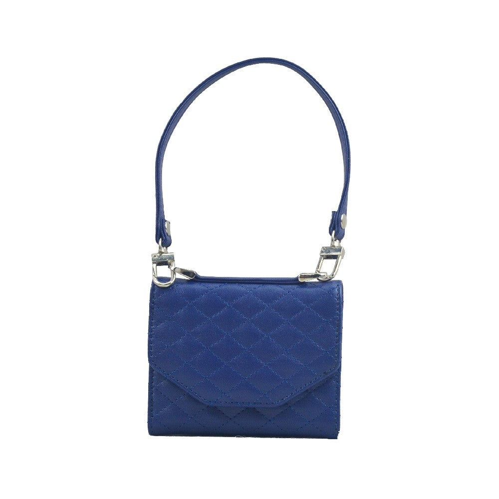 For Samsung Galaxy Z Flip7 FE 5G / Z Flip6 5G Case Handbag Wallet Style Rhombus Pattern Leather + PC Phone Cover - Blue