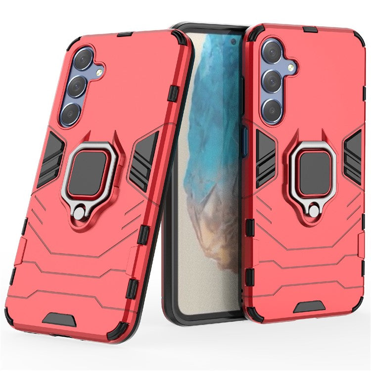 For Samsung Galaxy M35 5G Case Ring Kickstand PC+TPU Protective Phone Cover - Red