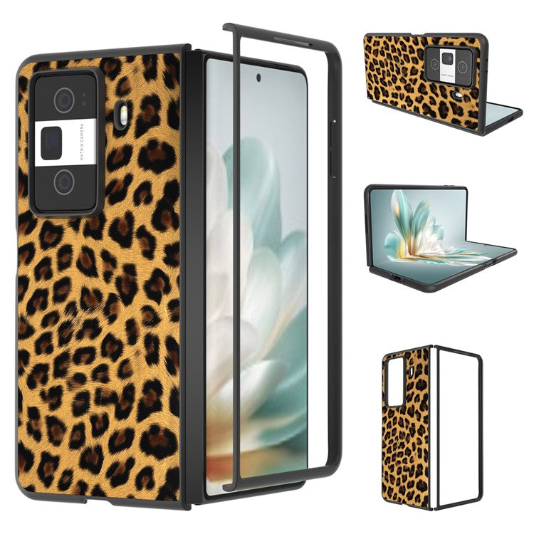 For Honor Magic Vs3 5G Case Leopard Pattern Leather Coated PC Phone Cover - Gold