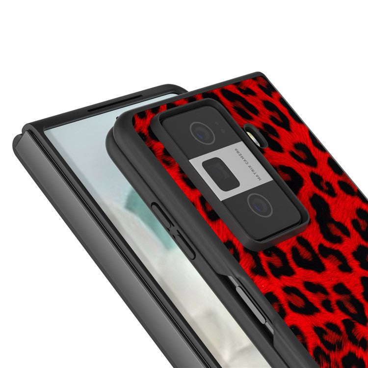 For Honor Magic Vs3 5G Case Leopard Pattern Leather Coated PC Phone Cover - Red