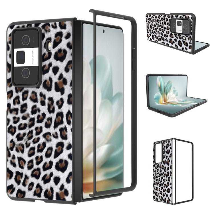 For Honor Magic Vs3 5G Case Leopard Pattern Leather Coated PC Phone Cover - Silver