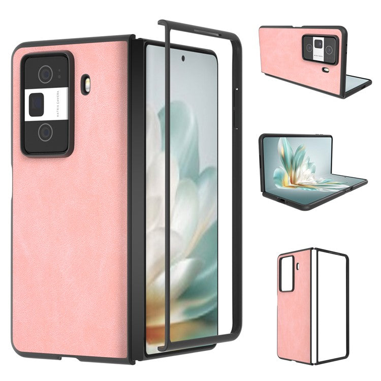 For Honor Magic Vs3 5G Shockproof Case Black Edge PU+PC Phone Cover - Pink