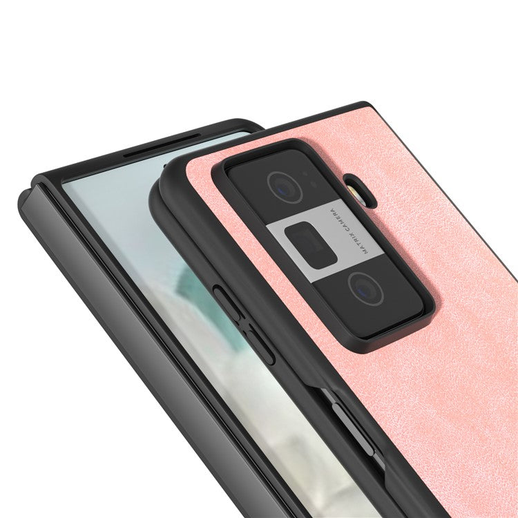 For Honor Magic Vs3 5G Shockproof Case Black Edge PU+PC Phone Cover - Pink