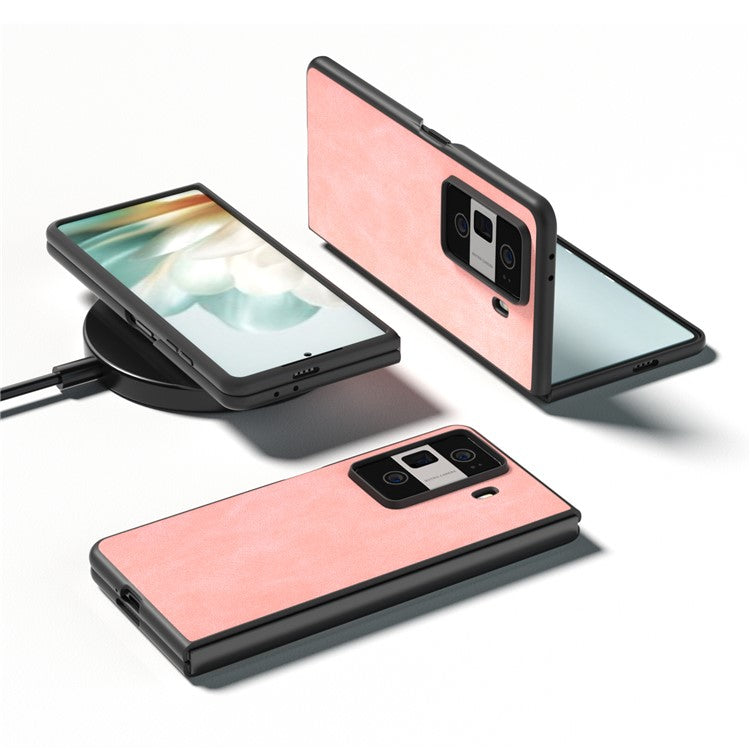 For Honor Magic Vs3 5G Shockproof Case Black Edge PU+PC Phone Cover - Pink