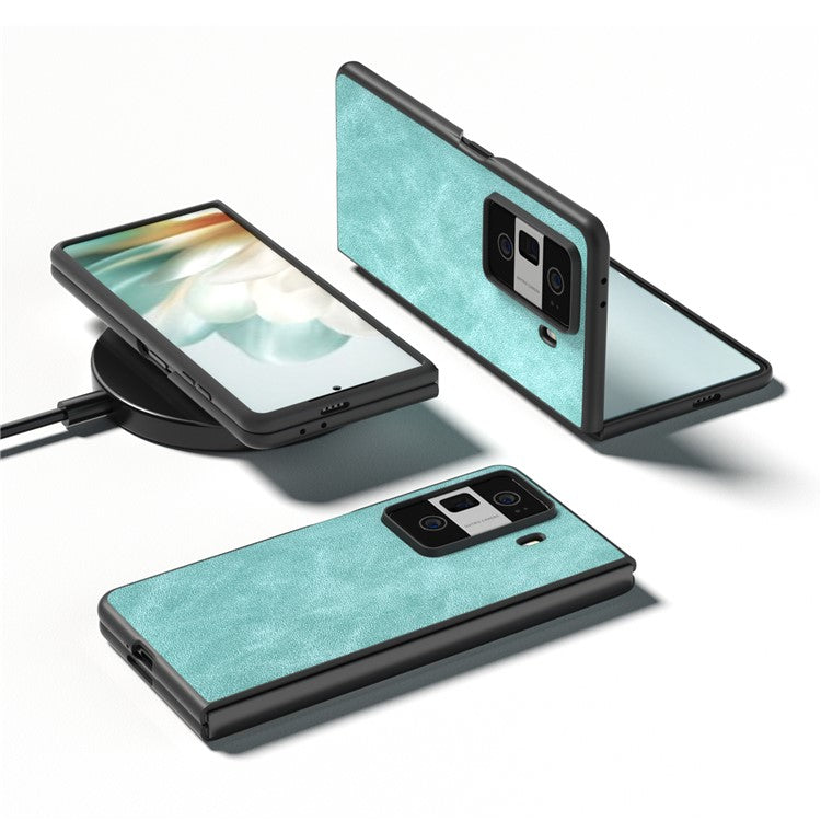 For Honor Magic Vs3 5G Shockproof Case Black Edge PU+PC Phone Cover - Baby Blue