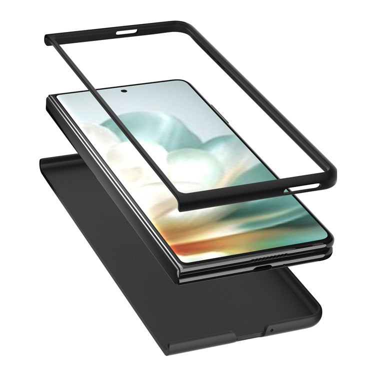 For Honor Magic Vs3 5G Shockproof Case Black Edge PU+PC Phone Cover - Green