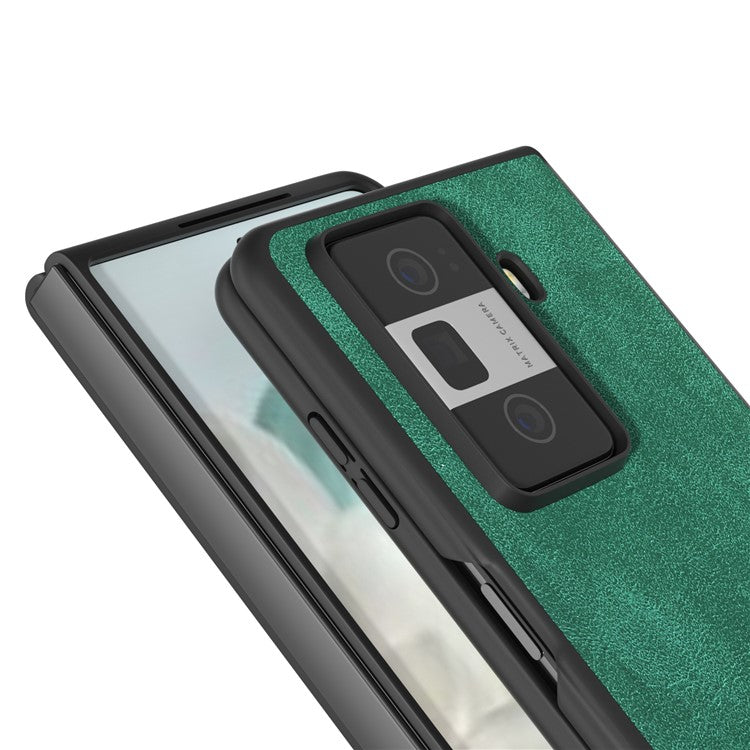 For Honor Magic Vs3 5G Shockproof Case Black Edge PU+PC Phone Cover - Green