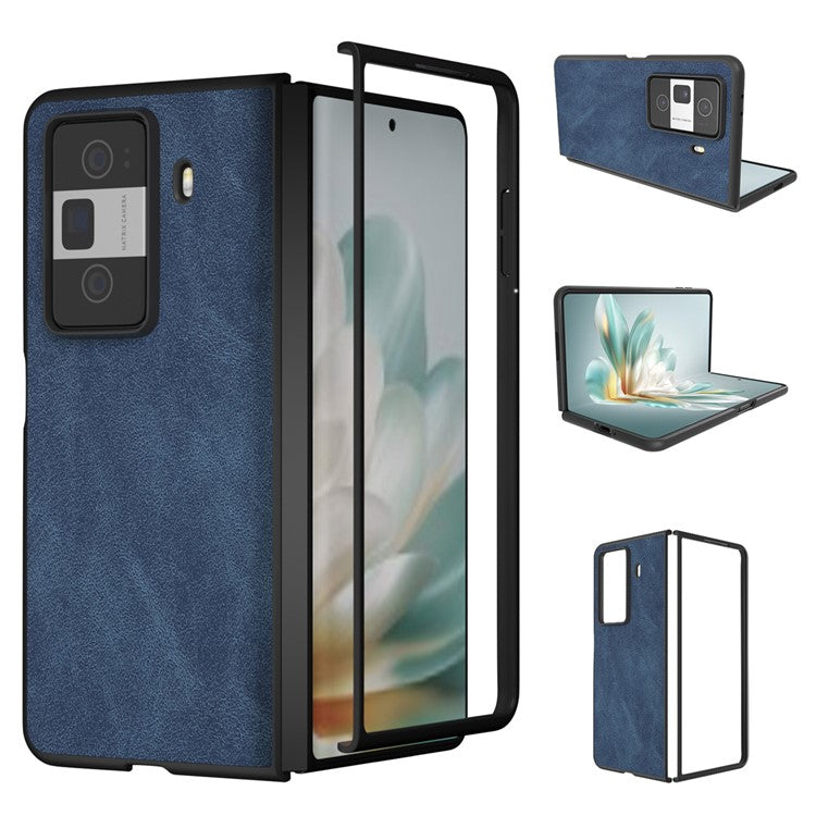 For Honor Magic Vs3 5G Shockproof Case Black Edge PU+PC Phone Cover - Blue