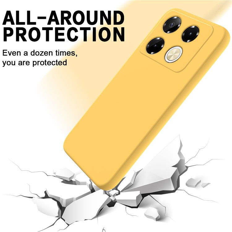 For Infinix Note 40 5G Case with Hand Strap Liquid Silicone Anti-Drop Phone Cover - Yellow
