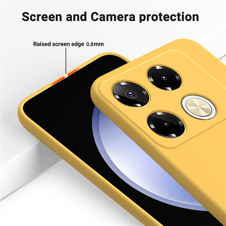 For Infinix Note 40 5G Case with Hand Strap Liquid Silicone Anti-Drop Phone Cover - Yellow