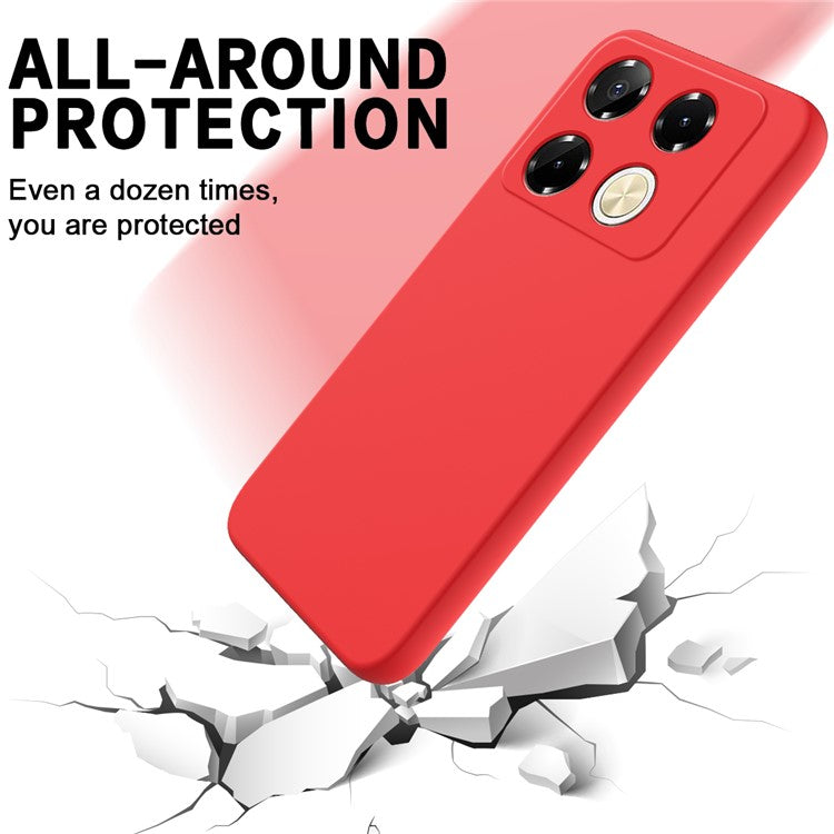 For Infinix Note 40 5G Case with Hand Strap Liquid Silicone Anti-Drop Phone Cover - Red