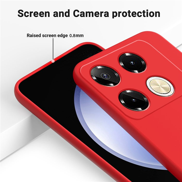 For Infinix Note 40 5G Case with Hand Strap Liquid Silicone Anti-Drop Phone Cover - Red