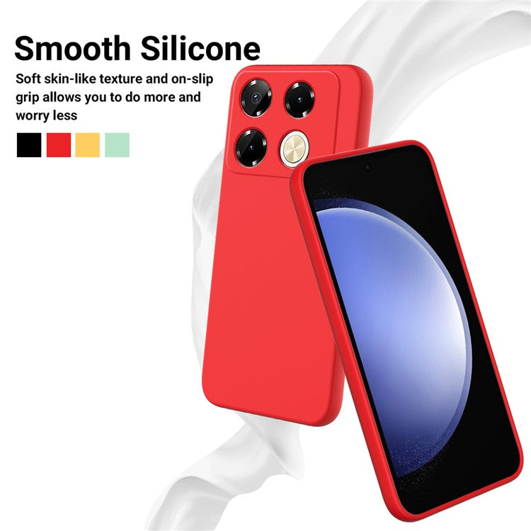 For Infinix Note 40 5G Case with Hand Strap Liquid Silicone Anti-Drop Phone Cover - Red