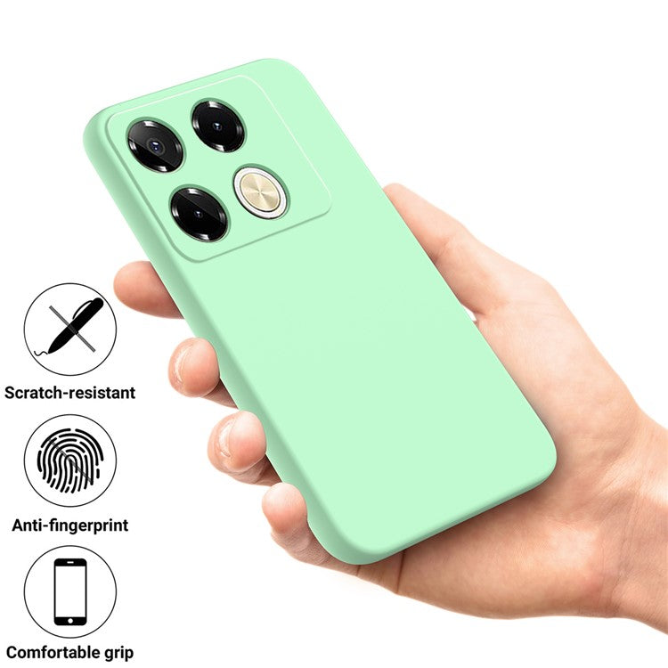 For Infinix Note 40 5G Case with Hand Strap Liquid Silicone Anti-Drop Phone Cover - Green