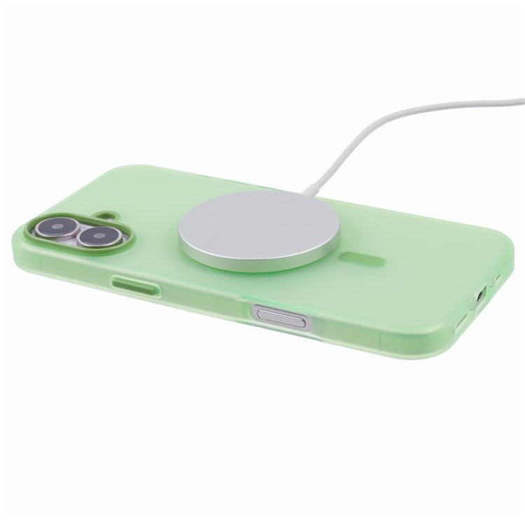 For iPhone 16 Case Compatible Cover with MagSafe Soft TPU Thin Protective Cover with Matte Finish - Green