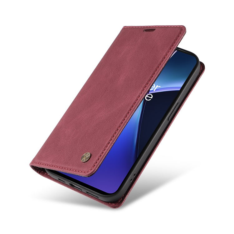 YIKATU YK-004 For OnePlus Nord CE4 Lite 5G / Oppo K12x 5G (China) Case Leather Phone Cover Wallet with Card Holder - Wine Red