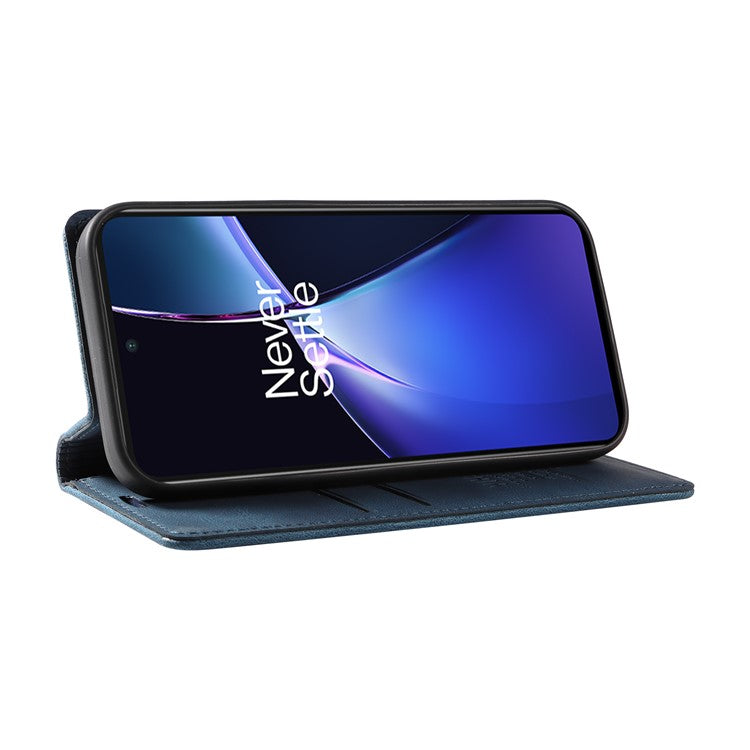 YIKATU YK-004 For OnePlus Nord CE4 Lite 5G / Oppo K12x 5G (China) Case Leather Phone Cover Wallet with Card Holder - Blue