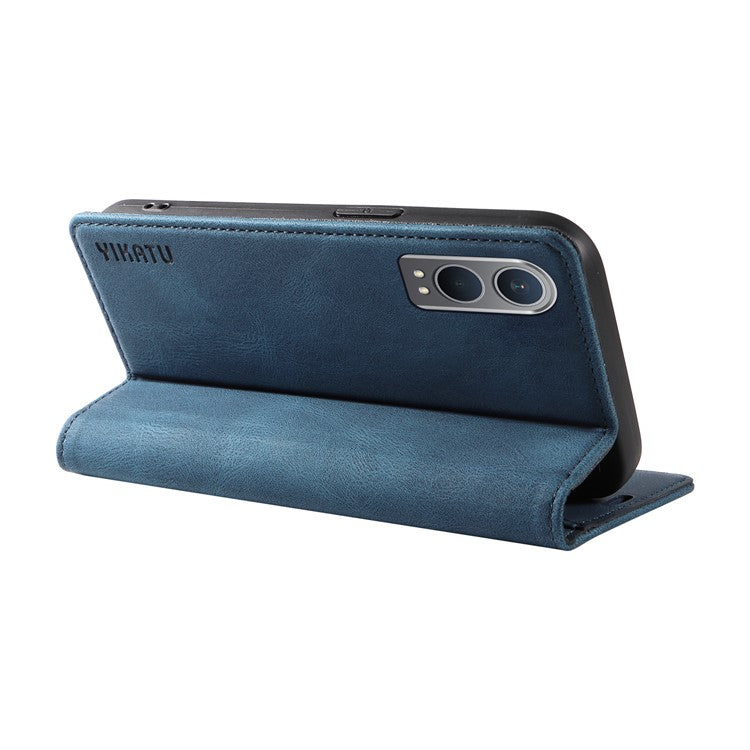 YIKATU YK-004 For OnePlus Nord CE4 Lite 5G / Oppo K12x 5G (China) Case Leather Phone Cover Wallet with Card Holder - Blue