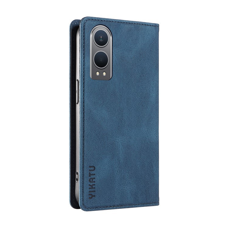 YIKATU YK-004 For OnePlus Nord CE4 Lite 5G / Oppo K12x 5G (China) Case Leather Phone Cover Wallet with Card Holder - Blue