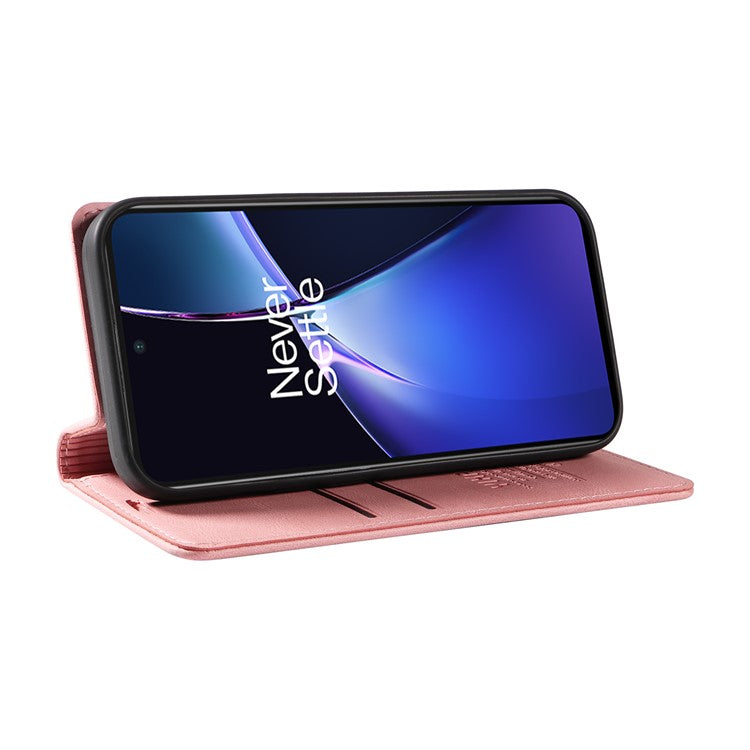 YIKATU YK-004 For OnePlus Nord CE4 Lite 5G / Oppo K12x 5G (China) Case Leather Phone Cover Wallet with Card Holder - Pink