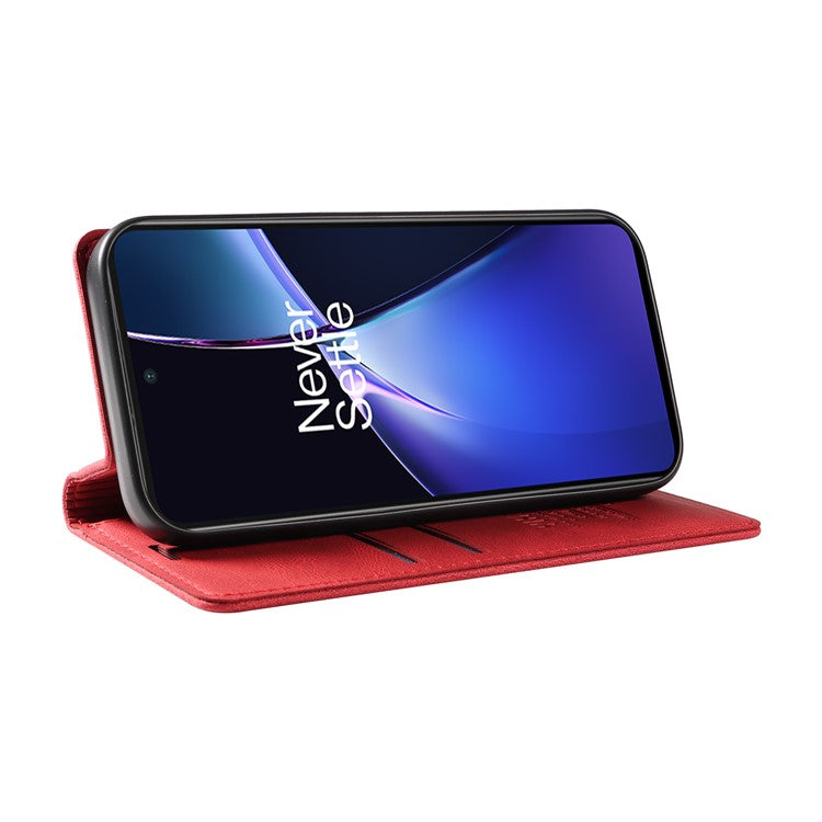 YIKATU YK-004 For OnePlus Nord CE4 Lite 5G / Oppo K12x 5G (China) Case Leather Phone Cover Wallet with Card Holder - Red