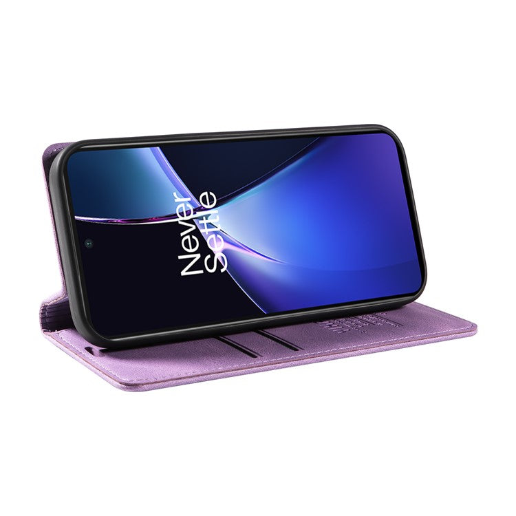 YIKATU YK-004 For OnePlus Nord CE4 Lite 5G / Oppo K12x 5G (China) Case Leather Phone Cover Wallet with Card Holder - Purple