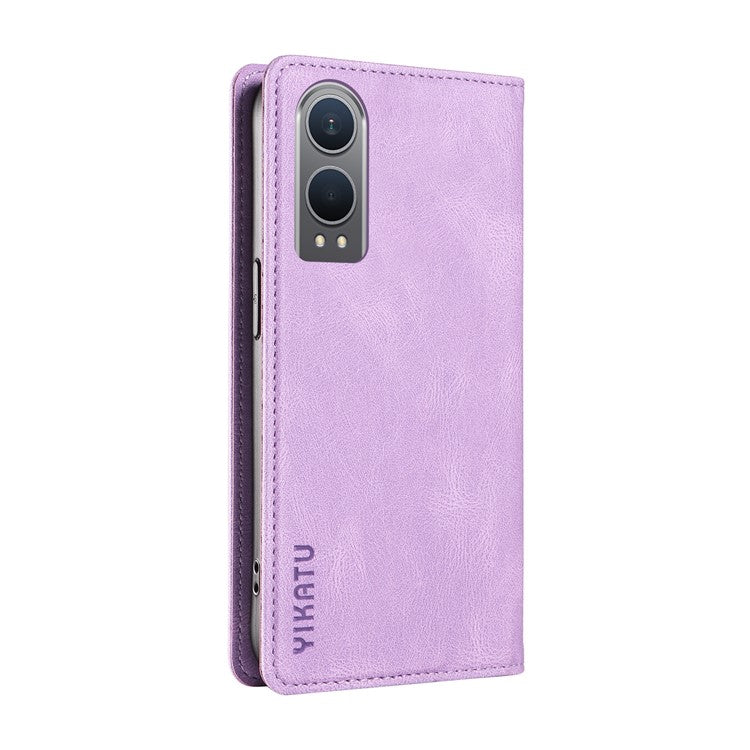 YIKATU YK-004 For OnePlus Nord CE4 Lite 5G / Oppo K12x 5G (China) Case Leather Phone Cover Wallet with Card Holder - Purple
