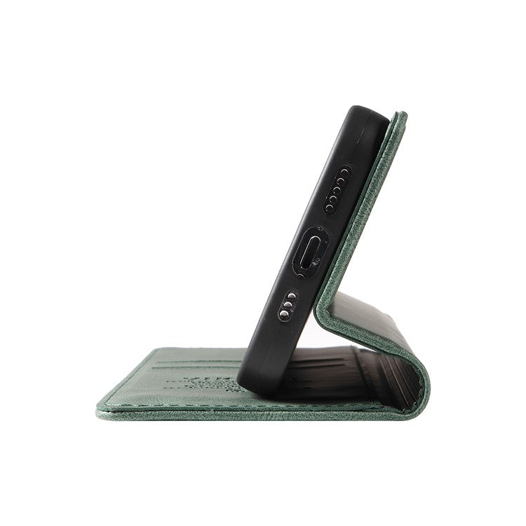 YIKATU YK-004 For Oppo Reno12 F 4G Case Leather Magnetic Auto-absorbed Phone Cover Skin-touch - Green
