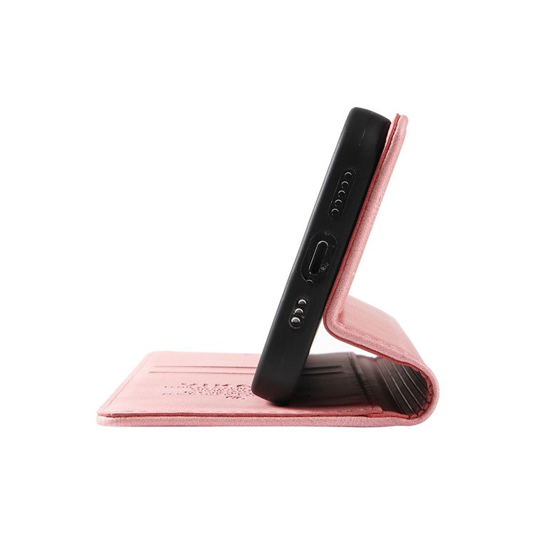 YIKATU YK-004 For Oppo Reno12 F 4G Case Leather Magnetic Auto-absorbed Phone Cover Skin-touch - Pink