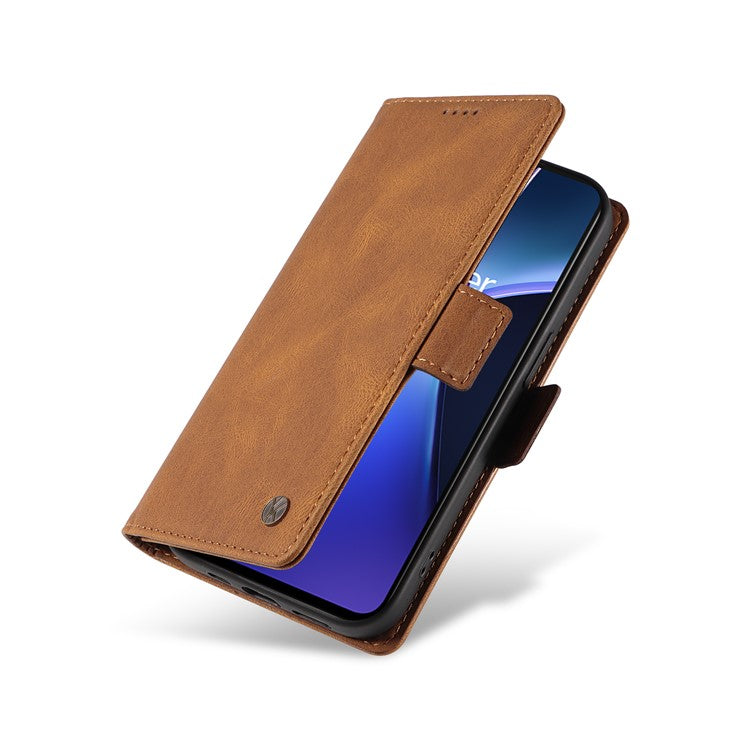 YIKATU YK-005 For OnePlus Nord CE4 Lite 5G / Oppo K12x 5G (China) Case PU Leather Phone Cover Stand Card Slots - Brown
