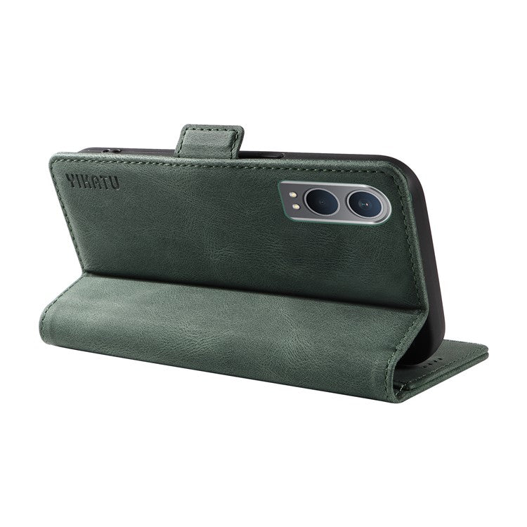 YIKATU YK-005 For OnePlus Nord CE4 Lite 5G / Oppo K12x 5G (China) Case PU Leather Phone Cover Stand Card Slots - Green