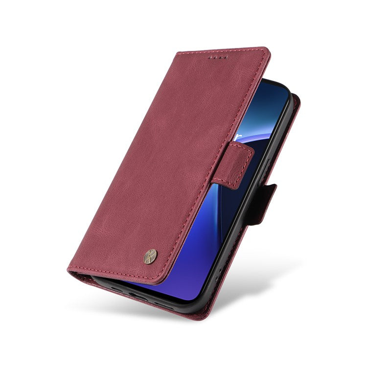 YIKATU YK-005 For OnePlus Nord CE4 Lite 5G / Oppo K12x 5G (China) Case PU Leather Phone Cover Stand Card Slots - Wine Red