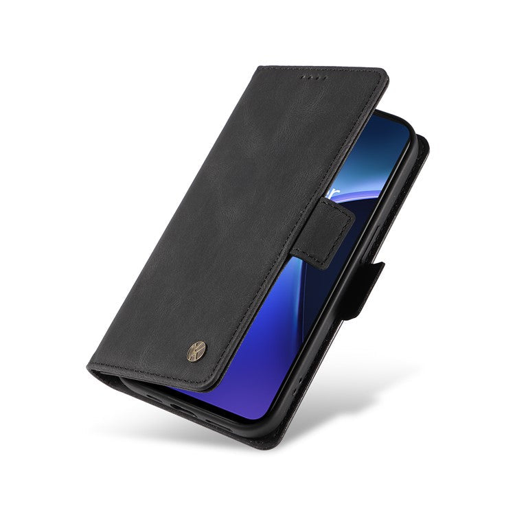 YIKATU YK-005 For OnePlus Nord CE4 Lite 5G / Oppo K12x 5G (China) Case PU Leather Phone Cover Stand Card Slots - Black