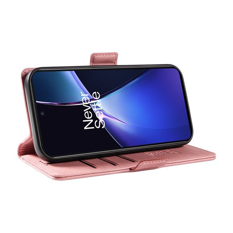 YIKATU YK-005 For OnePlus Nord CE4 Lite 5G / Oppo K12x 5G (China) Case PU Leather Phone Cover Stand Card Slots - Pink